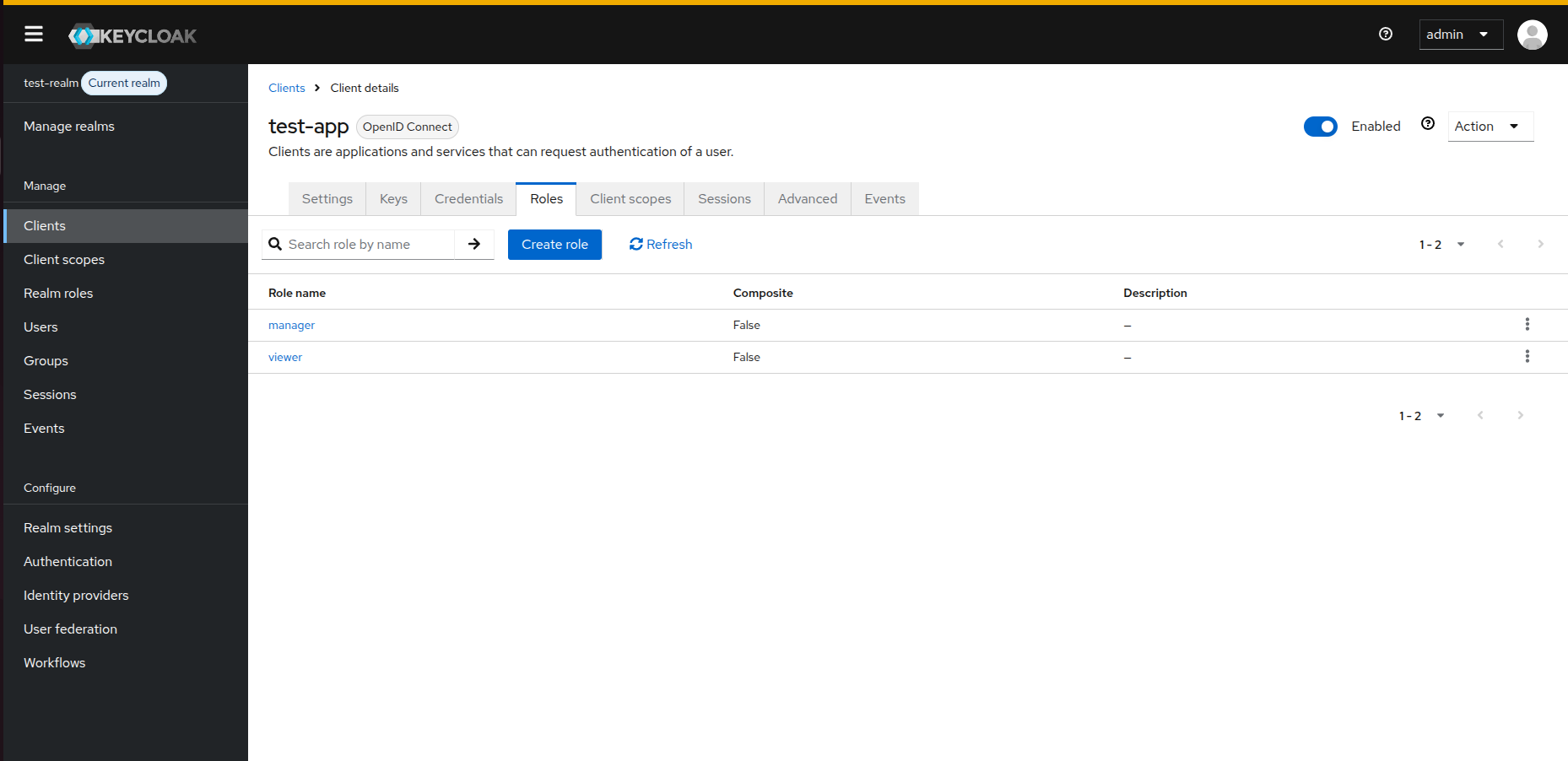 Custom roles before deletion
