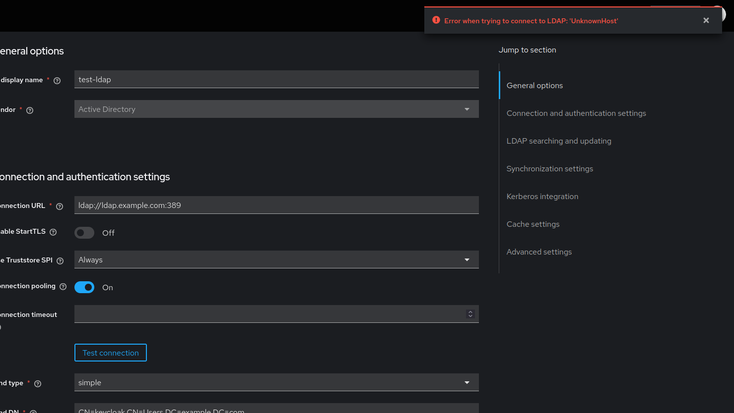 Error when attempting to create user in LDAP-enabled realm