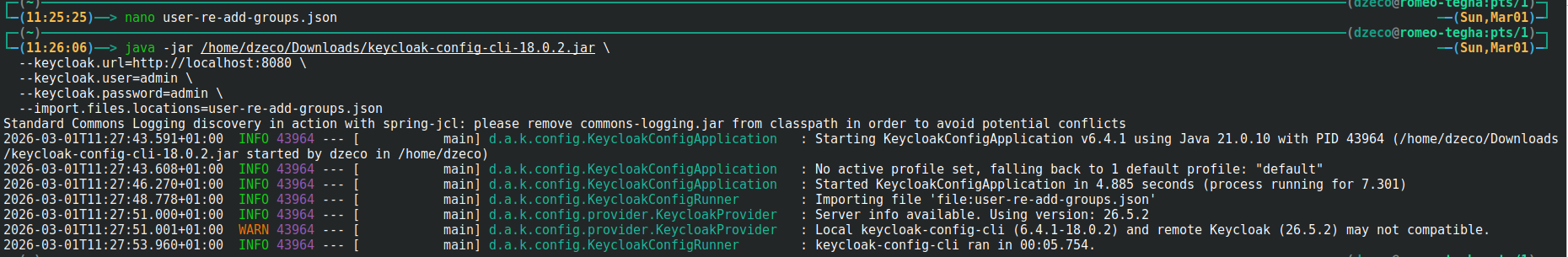 Groups maintained when included in configuration