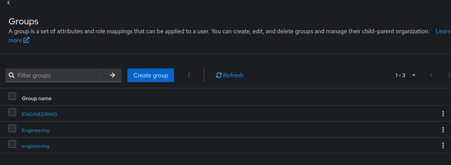 Duplicate groups with different cases in Keycloak