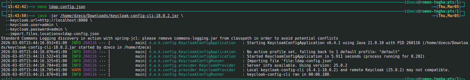 LDAP configuration in READ_ONLY mode with connection error