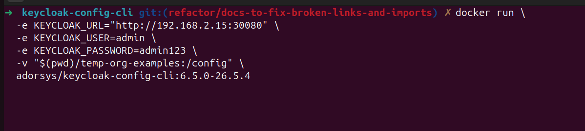 Import command execution