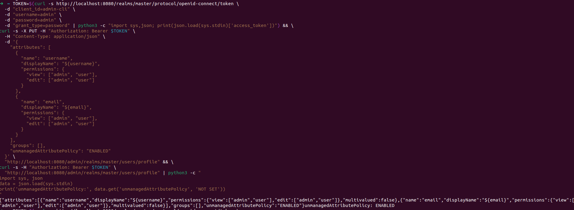 unmanagedAttributePolicy set to ENABLED successfully via REST API workaround