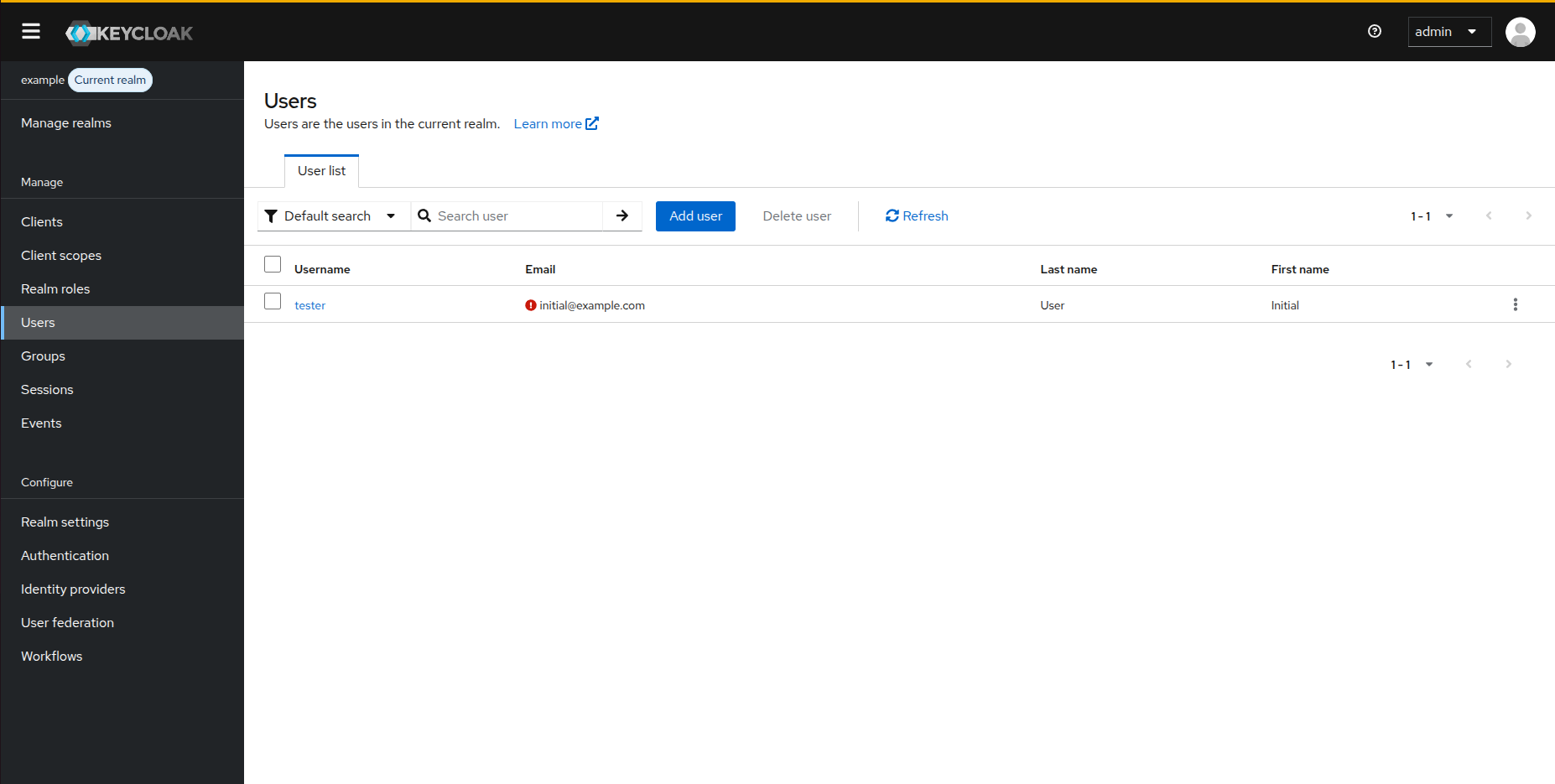 Initial User State