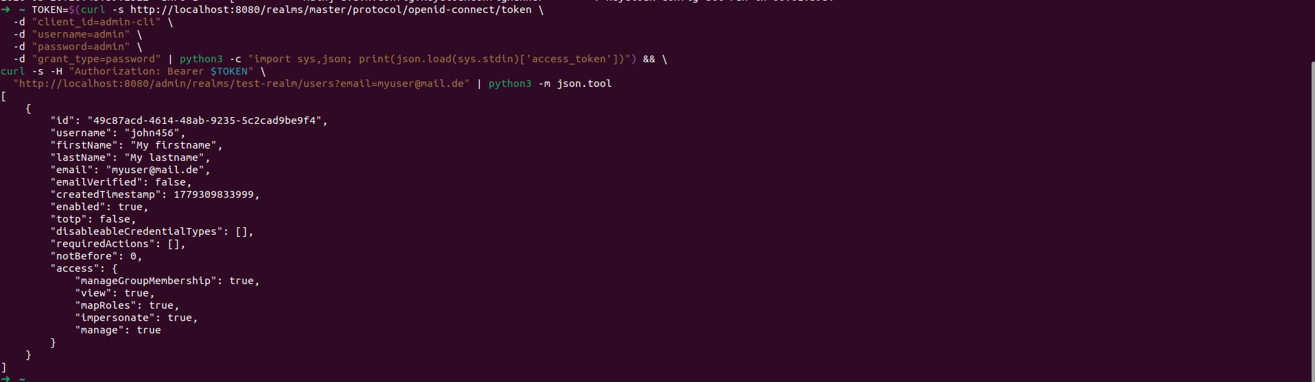 Verify username successfully updated to john456 in test-realm